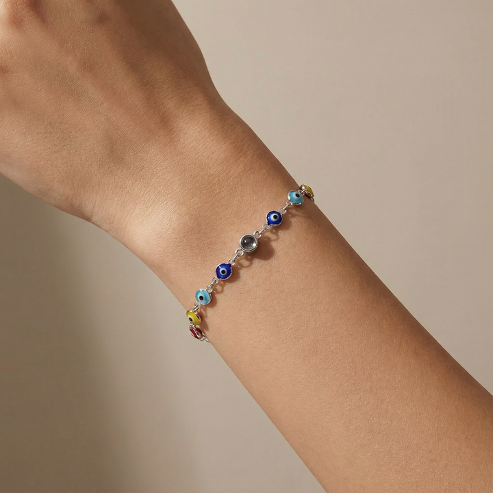 Fotoğraflı Kişiye Özel Nazar Boncuklu Bileklik