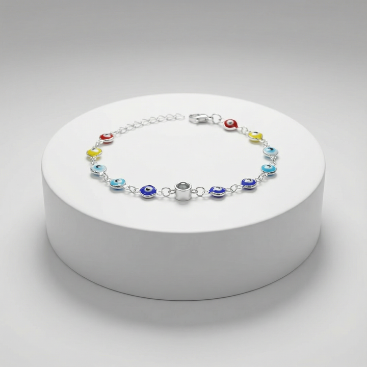 Fotoğraflı Kişiye Özel Nazar Boncuklu Bileklik