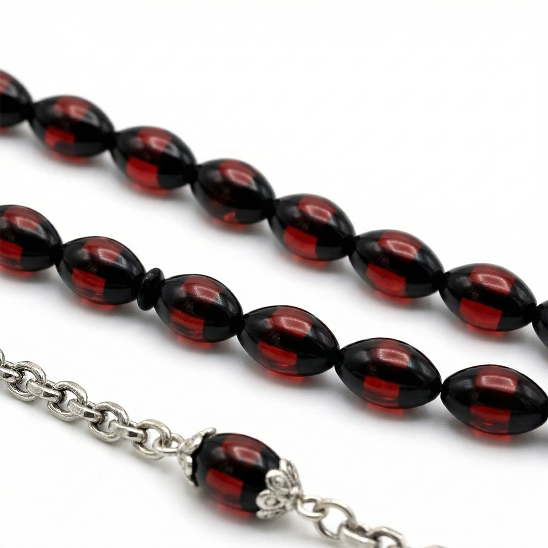 Kişiye Özel Fotoğraflı Vişne Kehribar Tesbih