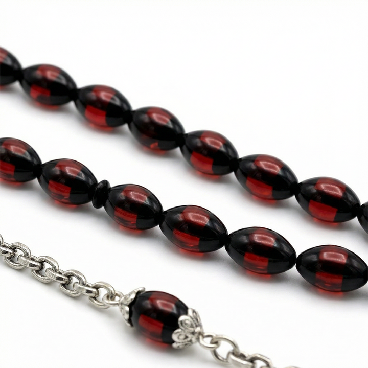 Kişiye Özel Fotoğraflı Vişne Kehribar Tesbih