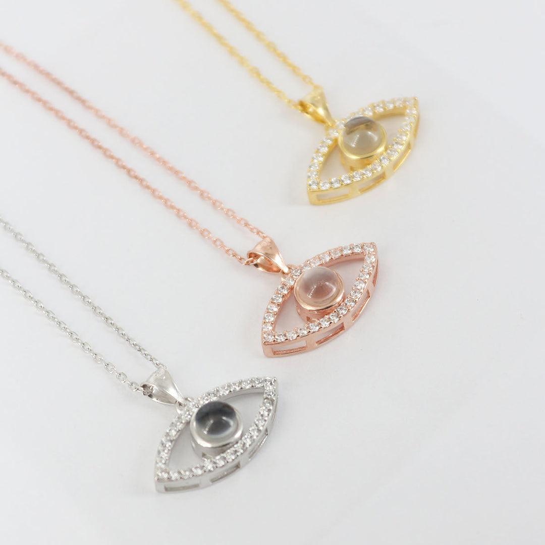 Fotoğraflı Kişiye Özel Göz Nazar Kolyesi