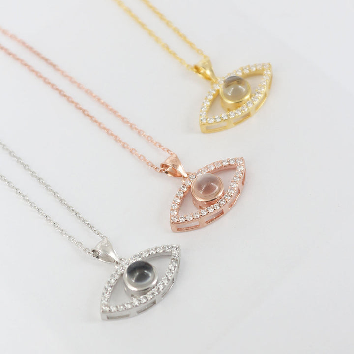 Fotoğraflı Kişiye Özel Göz Nazar Kolyesi