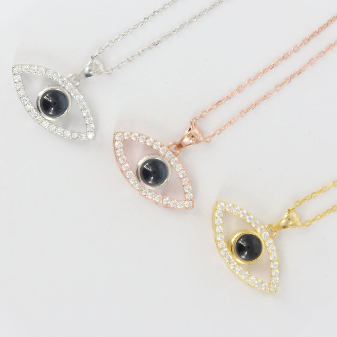 Fotoğraflı Kişiye Özel Göz Nazar Kolyesi