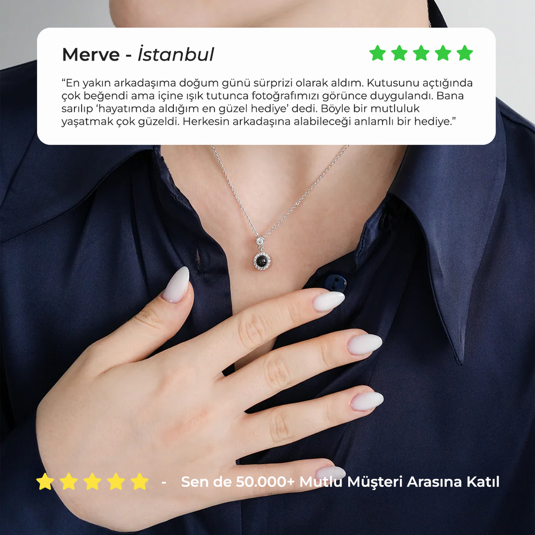 Fotoğraflı Kişiye Özel Ay Parçası Kolye