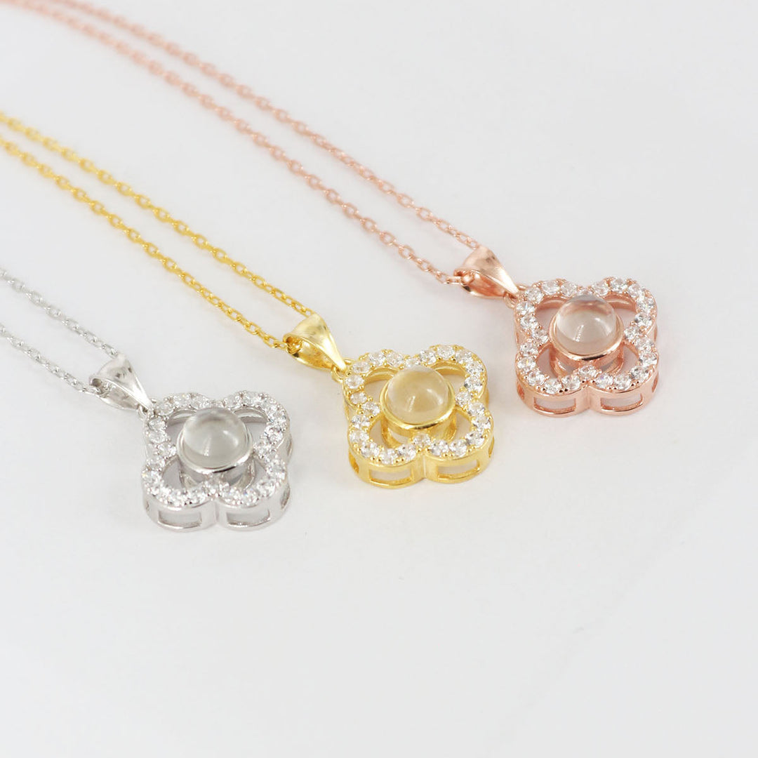 Fotoğraflı Kişiye Özel Yonca Kolye