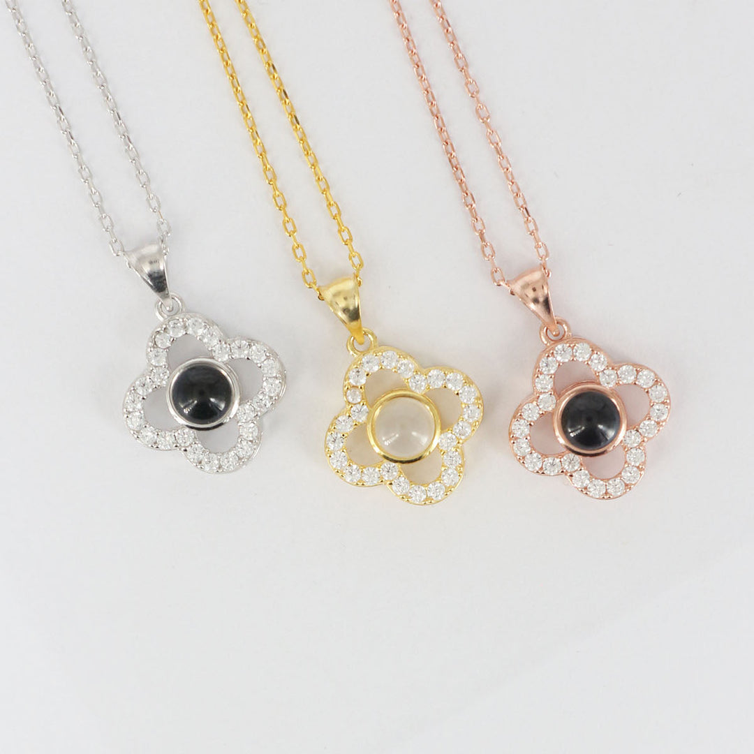 Fotoğraflı Kişiye Özel Yonca Kolye