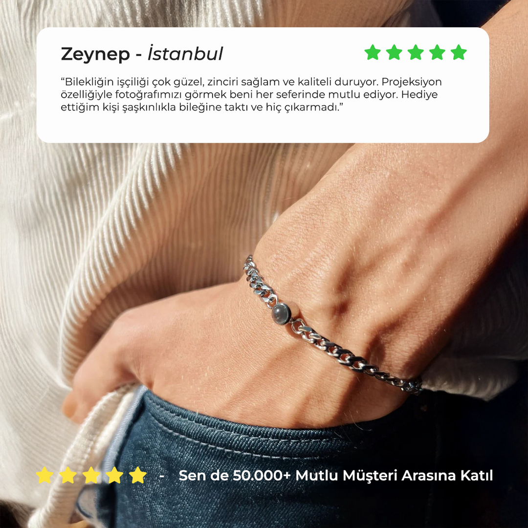 Fotoğraflı Kişiye Özel Sonsuzluk Bilekliği
