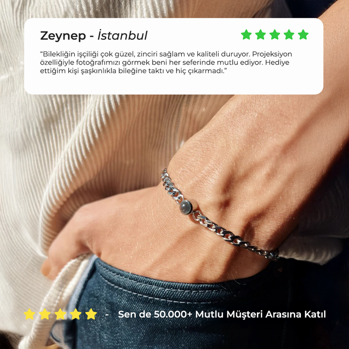 Fotoğraflı Kişiye Özel Sonsuzluk Bilekliği